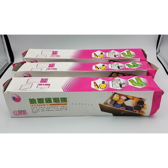 Drawer Divider Organizer 8PCS Each Box DIY Plastic Grid Honeycomb  White 24 tota - Picture 1 of 5